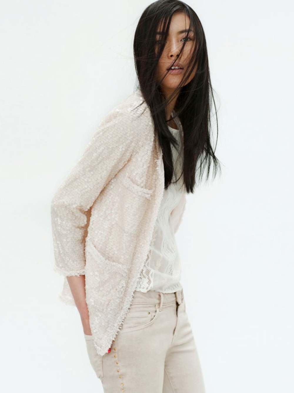 Zara 2000’s Style Sequin Blazer Jacket - Small